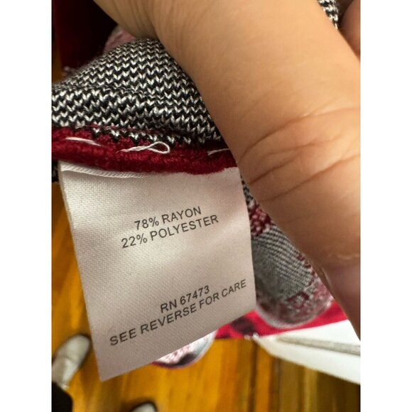 Taylor sz L Jacquard Sweater Dress Fit & Flare CUTE Red Floral Holiday NWT Knit - Picture 8 of 9